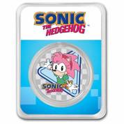 Niue: Sonic The Hedgehog - Amy Rose kolorowana 1 uncja Srebra 2022 Slab