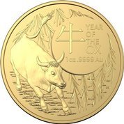 Royal Australian Mint: Lunar- Rok Bawoła 1 uncja Złota 2021