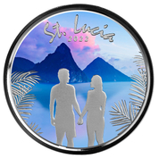 St. Lucia Couple kolorowany 1 uncja Srebra 2022 Proof