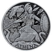 Tuvalu: Bogowie Olimpu - Atena 1 uncja Srebra 2022 Antiqued Coin