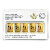 Zestaw Sztabko Moneta 5 x 1/10 uncji Złota Royal Canadian Mint 2017