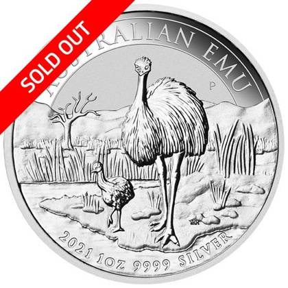 Australijski Emu 1 uncja Srebra 2021