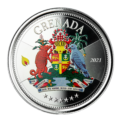 Grenada: Coat of Arms kolorowana 1 uncja Srebra 2021
