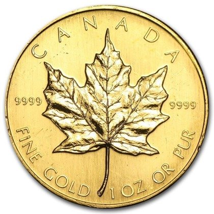 Kanadyjski Liść Klonowy 1 uncja Złota 1986