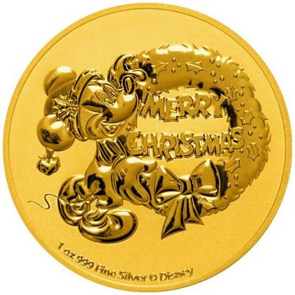 Niue: Disney - Mickey Mouse Christmas 1 uncja Złota 2021