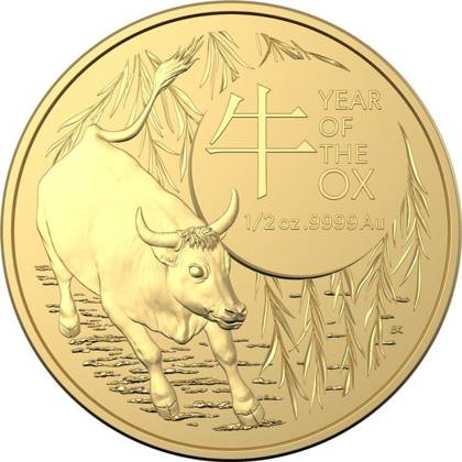 Royal Australian Mint: Lunar- Rok Bawoła 1/2 uncji Złota 2021