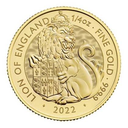 The Royal Tudor Beasts: Lion of England 1/4 uncji Złota 2022 