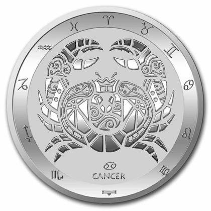 Tokelau: Zodiac Series - Rak 1 uncja Srebra 2022