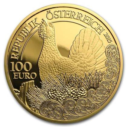 Wildlife in our Sights: Głuszec 100 Euro 2015 Proof