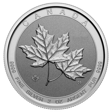 Canadian Maple Leaf Twin Maples 2 oz argint Diverși Ani