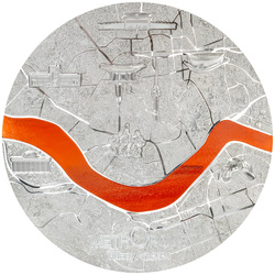 Palau Tiffany Art Metropolis - London colorată 1000 g argint 2024 Proof Ultra High Relief