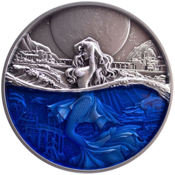 Chad Mermaid Under The Mood 2 oz argint colorată High Relief Antiqued 2022