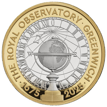 350 Years of the Royal Observatory, Greenwich £2 pozłacany Srebro 2025 Proof 