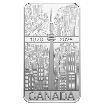 Lingou-monedă din argint Canada CN Tower a 50-a aniversare 20 $ argint 2026 Proof