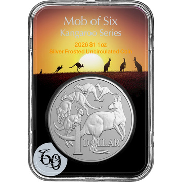 Monedă de argint Kangaroo 1 uncie de argint 2026 Frosted Coin