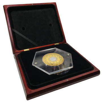 Monedă de Argint Benin: Euro Introduction placată cu aur 10.000 de Franci 2002 Proof