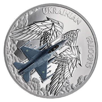 Ghana Ukrainian Falcons 1 oz argint 2024 Proof