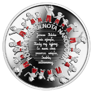 Monedă de Argint În Polonia cred – Comunitatea națională poloneză colorată 10 zloti argint 2026 Proof Folder/Cutie