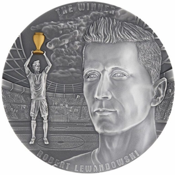 Monedă de Argint Niue Winner Robert Lewandowski Drumul spre vise 1000 g Argint 2022 High Relief
