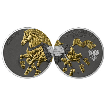 Set de medalii din argint Germania Beasts - Sleipnir aurite 2 x 1 uncie de argint 2026
