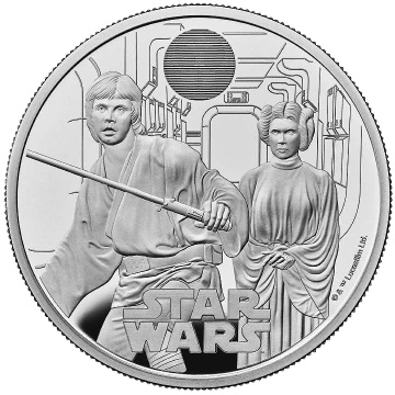 Star Wars Luke Skywalker și Prințesa Leia 2 oz Argint 2023 Proof