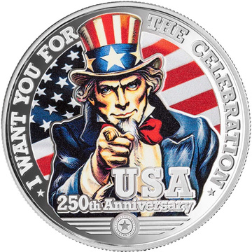 Niue Uncle Sam colorată 1/2 oz Argint 2026 Proof