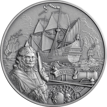 Barbados Captains of Fortune Oxford 2 oz argint 2024 High Relief Antiqued Coin