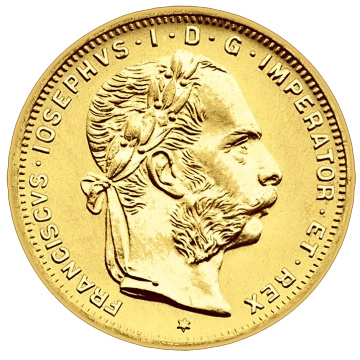 Monedă din aur Austria 8 guldeni 1892 REBATERE