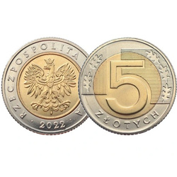 Banca Națională a Poloniei 5 zl din săculețul monetăriei Monedă din 2022 UNC