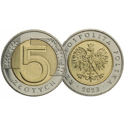Banca Națională a Poloniei 5 zl din săculețul monetăriei Monedă 2023 UNC