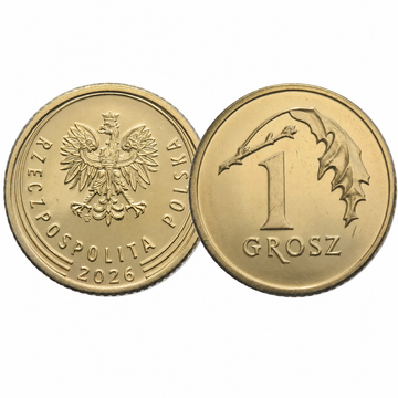 Banca Națională a Poloniei: monedă de 1 grosz din săculeț de monetărie 2026 UNC