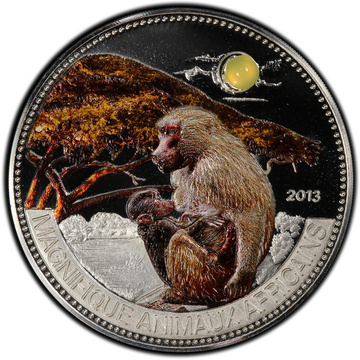 Niger Magnificent African Animals colorată 1 oz Argint 2013 Proof
