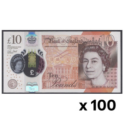 Bancnot de 10 Lire Sterline Britanice - Regina Elisabeta a II-a 100 buc. Circulat