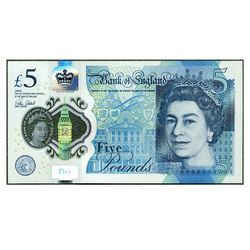 Bancnot de 5 Lire Sterline Britanice - Regina Elisabeta a II-a (5 pound / 5 GBP) Circulat