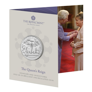 The Queen's Reign Honours and Investitures Cupronichel 5 lire sterline 2022