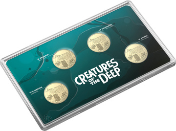 Set de 4 monede Creatures of the Deep Bronz Aluminiu 2023 Mintmark & Privy Mark