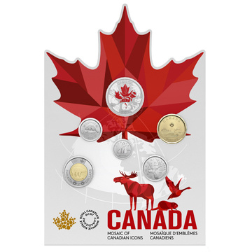 Set Canada: Mozaic de simboluri canadiene 6 monede 2023