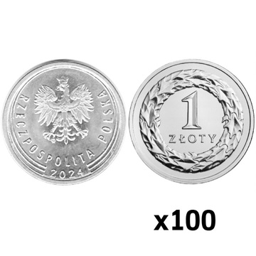 Banca Națională a Poloniei 1 zlot sac monetar (100 bucăți) 2024 UNC