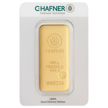 Lingou de aur turnat 1000 g C. Hafner