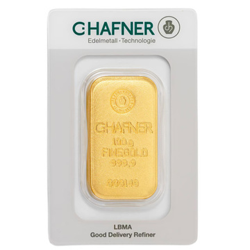 Lingou de aur turnat 100 g C Hafner