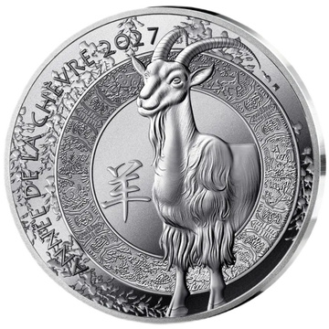 Monedă de argint Monnaie de Paris: Anul Caprei 1 uncie de argint 2027 Proof High Relief