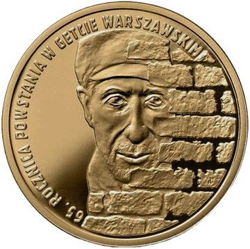 A 65-a aniversare a Revoltei din Ghetoul Varșoviei 200 lei 2008 Proof