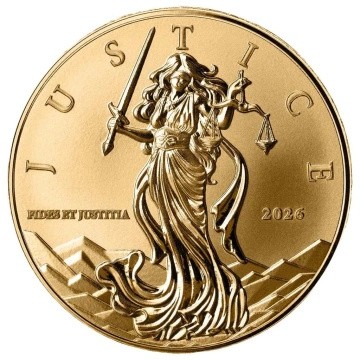 Monedă de aur Scottsdale Mint: Lady Justice 1 uncie de aur 2026
