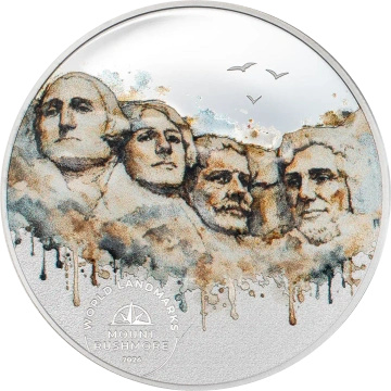 Cook Islands Mount Rushmore colorată 1/2 oz Argint 2026 Proof