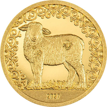 Monedă de Aur Lunar Year of the Sheep 0,5 g 2027 Proof