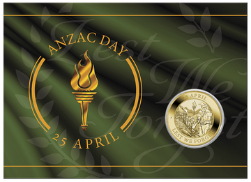 Anzac Day 13,5 g Bronz de aluminiu 2022 în cartonaș verde