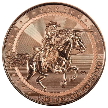Medalie din cupru Cowboy Rifleman 1 uncie AVDP cupru