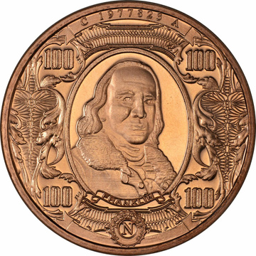 $100 Banknote 1 uncja Miedzi