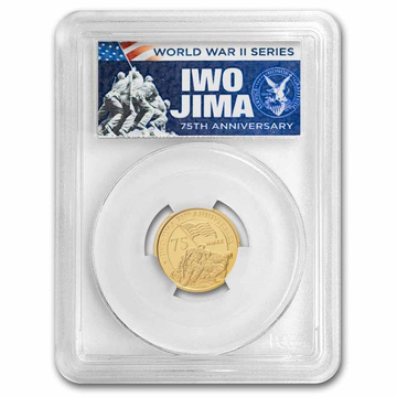 Monedă de aur Iwo Jima 75th Anniversary 1/4 uncie de aur 2020 Proof PCGS PR-70 First Day of Issue