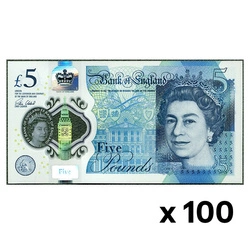 Bancnot 5 Lire Sterline Britanice - Regina Elisabeta a II-a 100 buc. Circulat